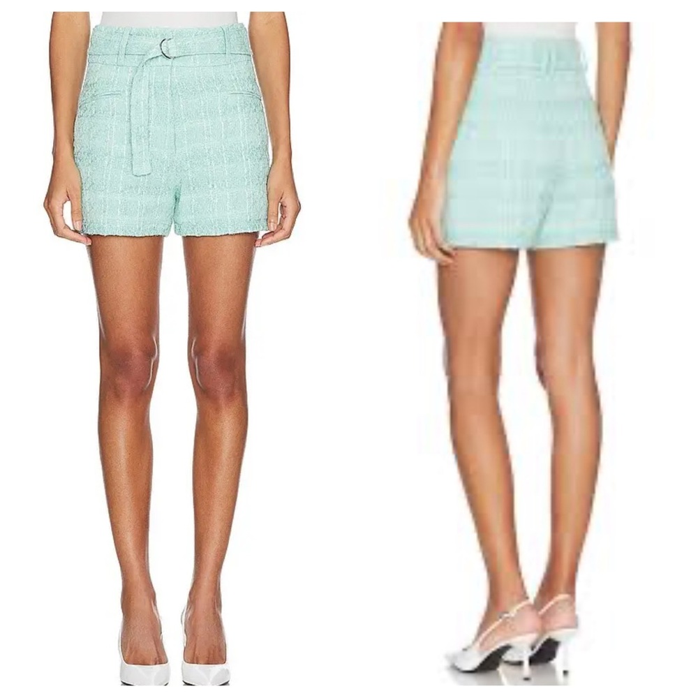 IRO Zaira Shorts in Aqua High Waist EU Size 34 US 4 NWT